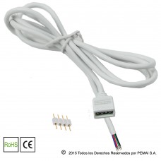 Conector 4 Pin con Cable Redondo para Tiras LED RGB 100 cm